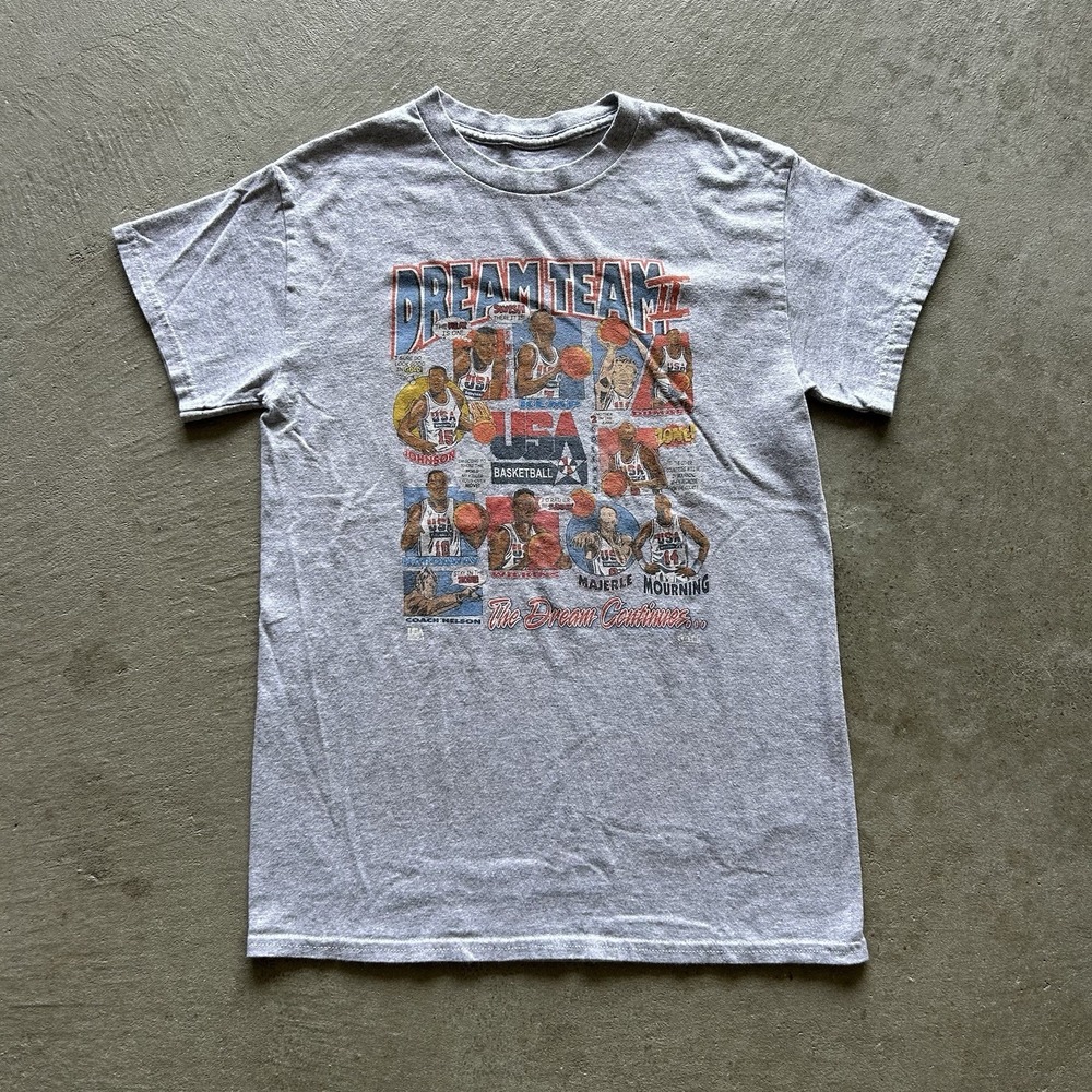 Vintage 90s Salem USA Basketball Dream Team Shirt Size Small Gray USA Olympics